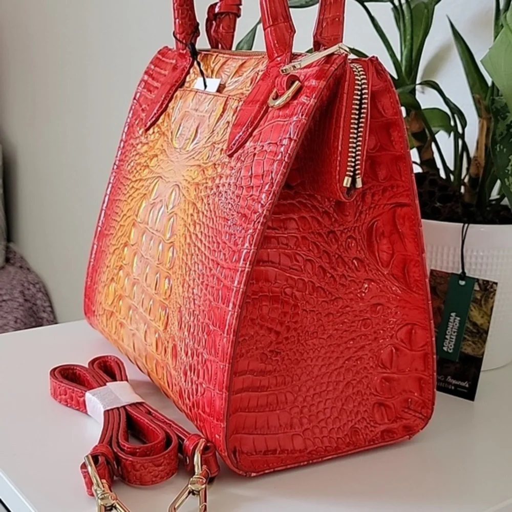 NWT🌺 Brahmin Small Caroline Infusion Ombre Melbourne Leather bag